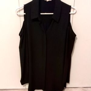 Pleione Black Sleeveless Blouse